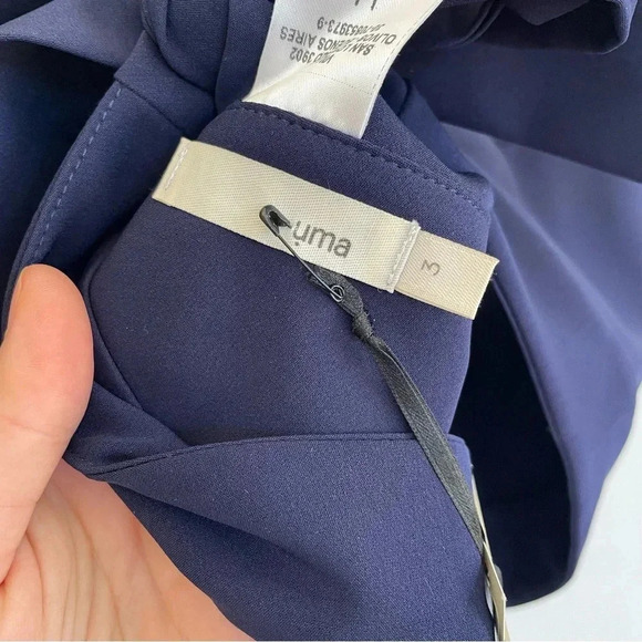 NWT Uma Top Corto Compton Cross Back Bow Tie Navy Blue Classic Womens Small 3 - Picture 5 of 8